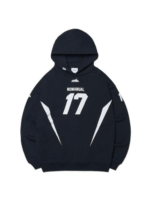 【NOMANUAL】17 FOOTBALL HOODIE / 【ノーマニュアル】ロゴプリント長袖パーカー