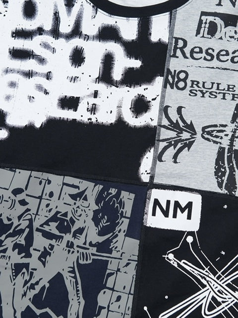 【NOMANUAL】MIXED GRAPHIC LONG SLEEVE TEE