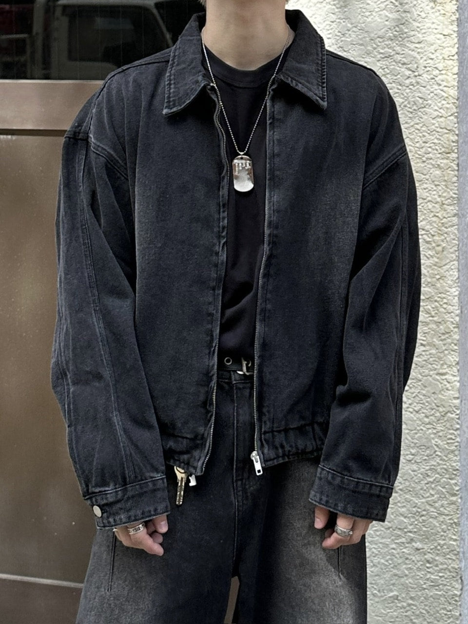 大阪店WEB限定【Chikashitsu +】flame design denim blouson