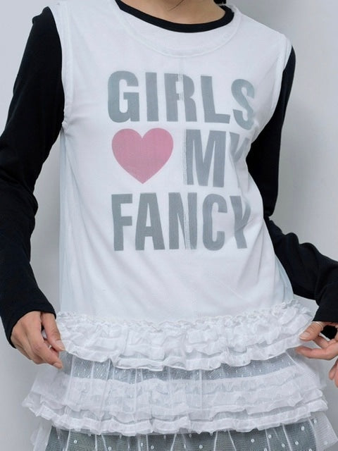 【FANCY CLUB】DOT LAYERED DRESS