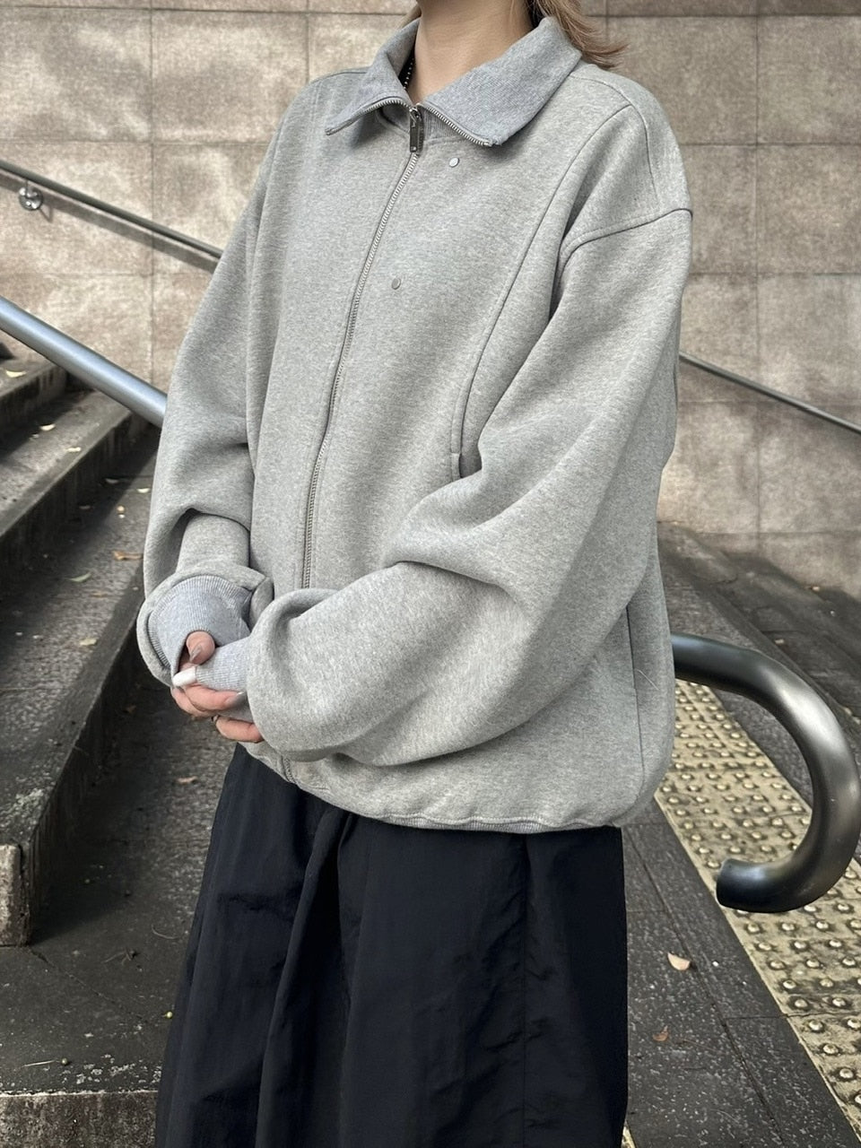 受注制【youll】high neck zip up sweat (2color)
