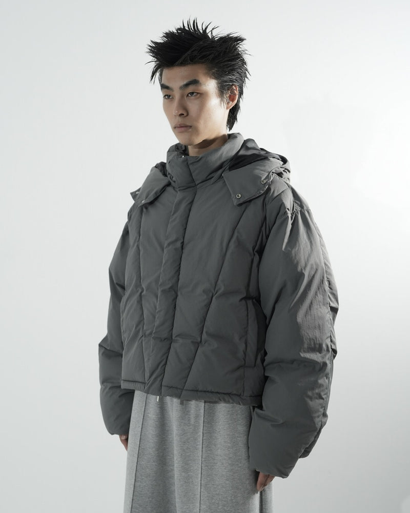 【CS】2way cropped puffer jacket (charcoal)