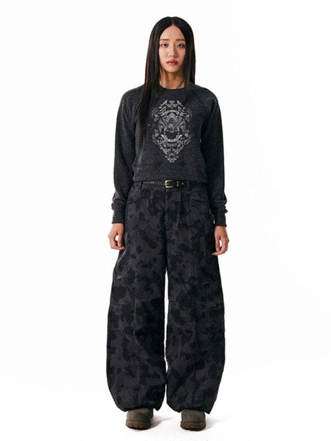 【AAKAM】Eagle Printed Knit / 【アーカム】イーグルプリント長袖ニット