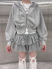 受注制【nmtc +】crop zip up hoodie (3color)