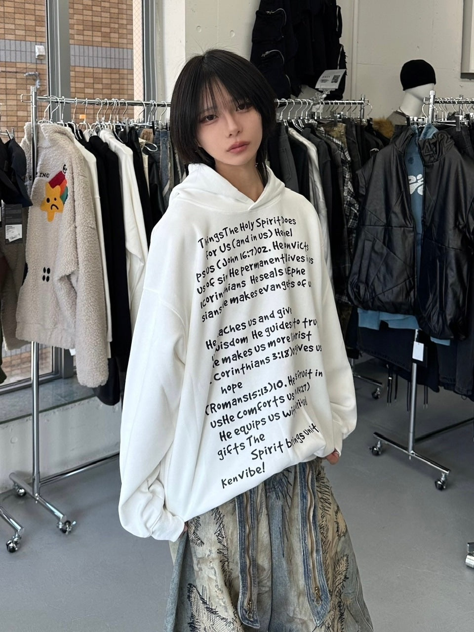 【LUV CODE】lettering hoodie (2color)