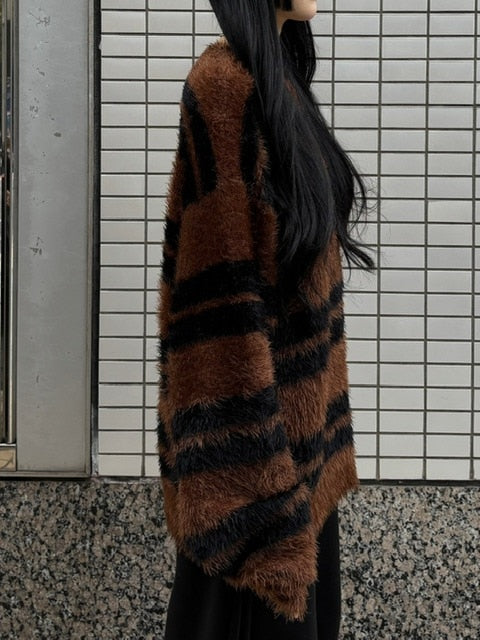 受注制【Chikashitsu +】hairy border knit (3color) / 【チカシツプラス】ヘイリーボーダーニット