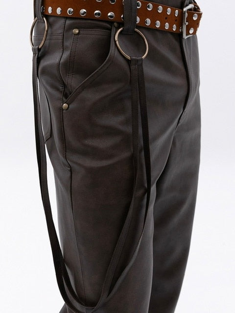 【ESC STUDIO】rockstern leather bootcut pants