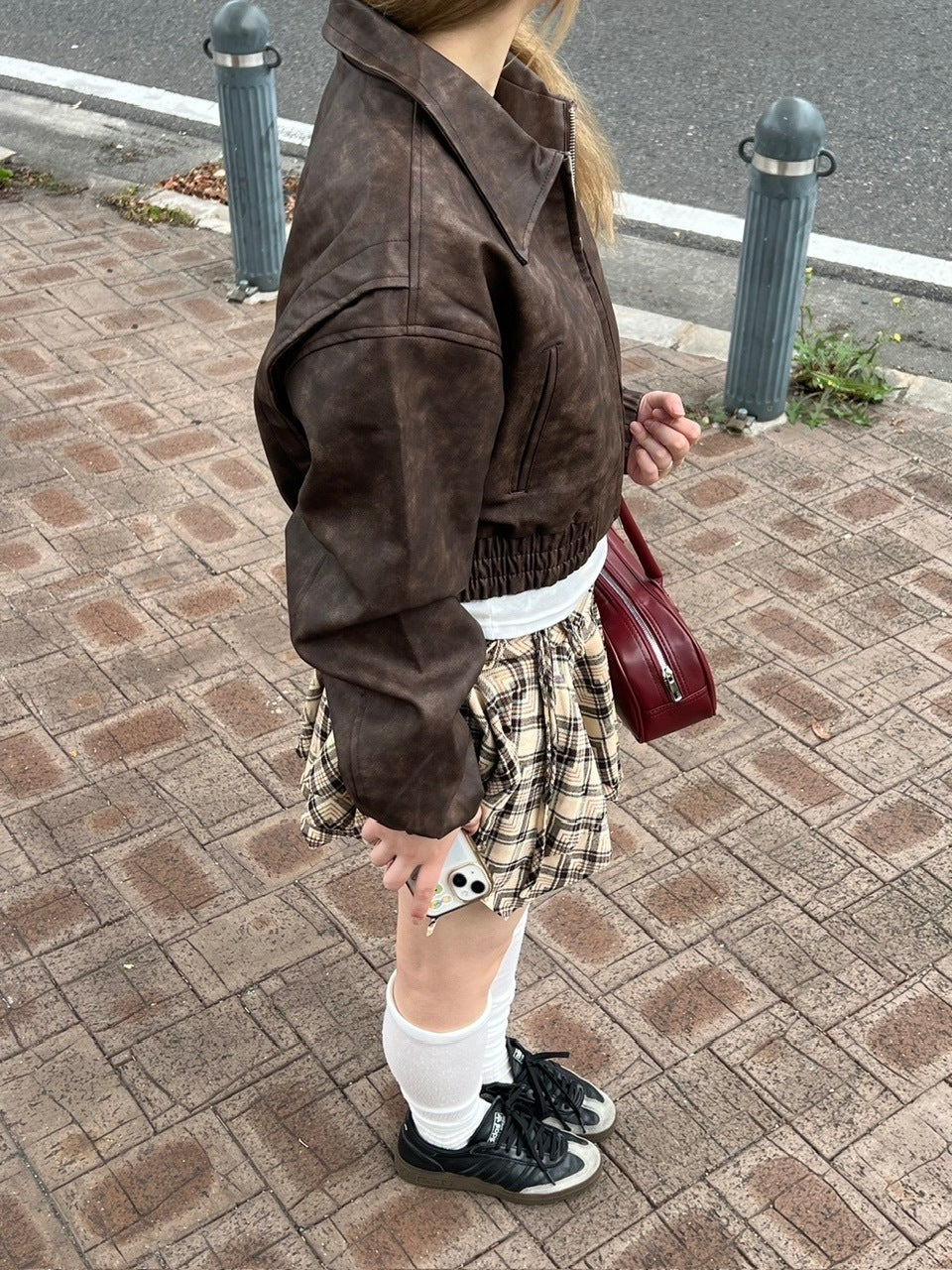 受注制【oaks】fake leather jacket (2color) / 【オークス】フェイクレザージャケット