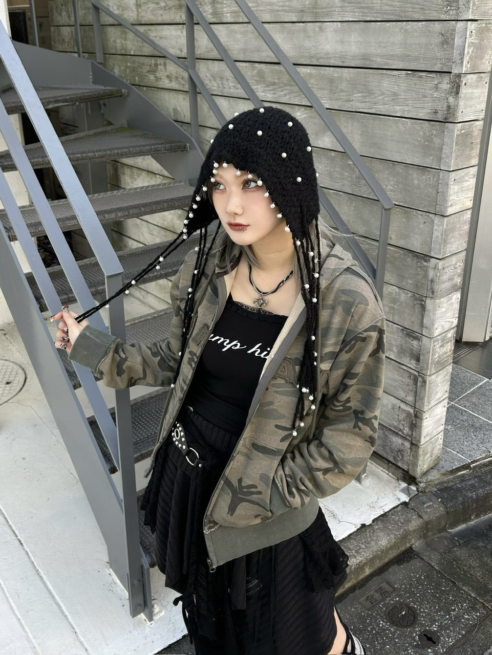 受注制【Never mind the XU】pearl babushka (2color)