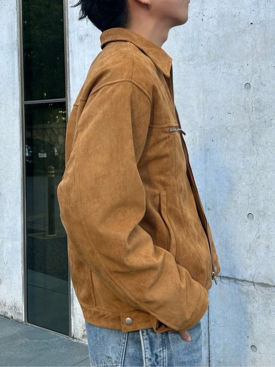 受注制【Chikashitsu +】fake suede zipper blouson (3color) /【チカシツプラス】フェイクスエードスナップボタン＆ジッパーブルゾン