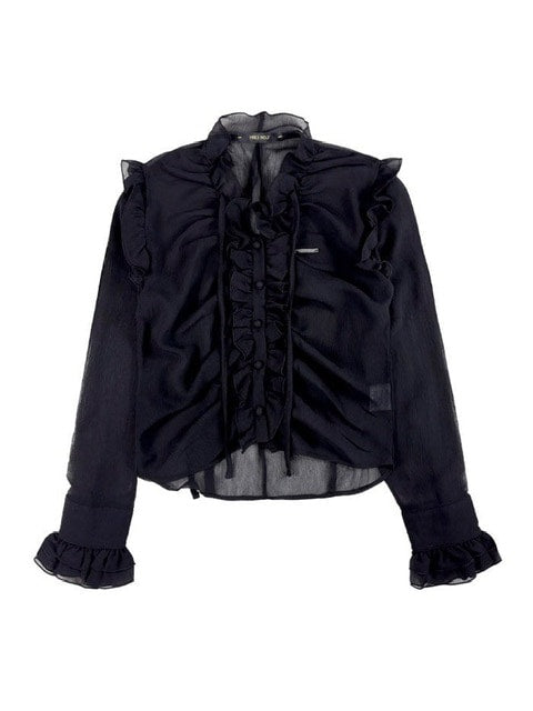 【HOLY NUMBER 7】lace ruffle strap blouse