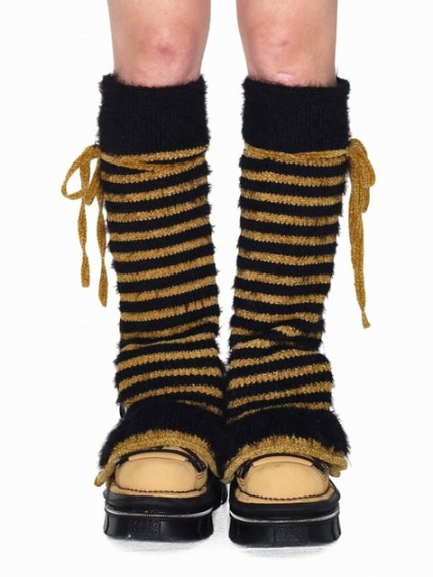 【YOUTHBATH】Stripe open leg warmer