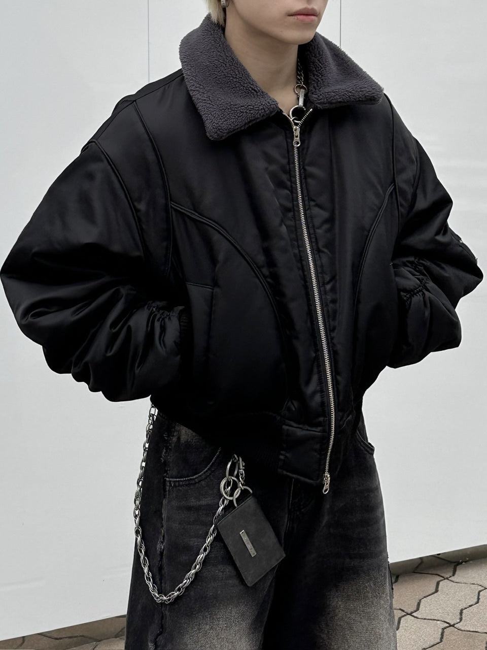大阪店WEB限定【Chikashitsu +】cropped mustang bomber jacket