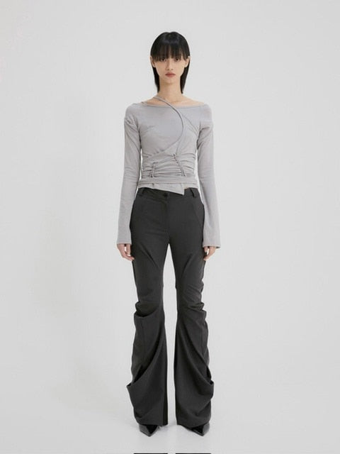 【FLAREUP】Asymmetrical Drape Pants / 【フレアアップ】アシンメトリードレープパンツ