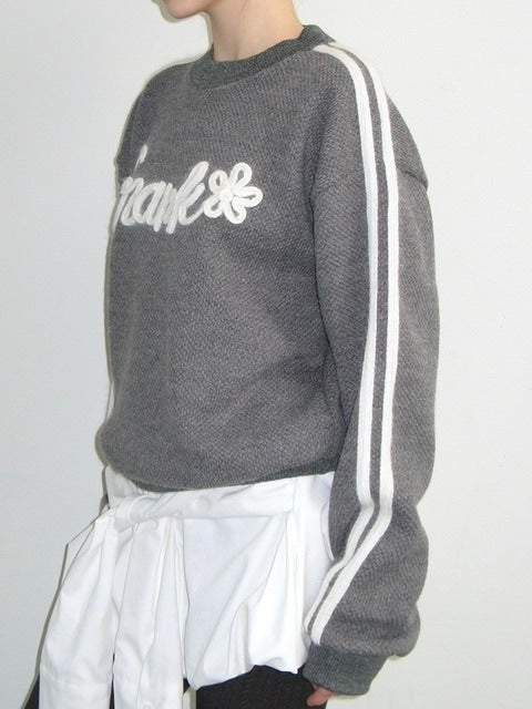 【CRANK】ANGORA LINE FLOWER KNITWNAR / 【クランク】アンゴララインフラワーロゴ長袖ニット