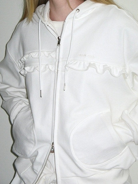 【CRANK】FRILL ZIP-UP HOODIE