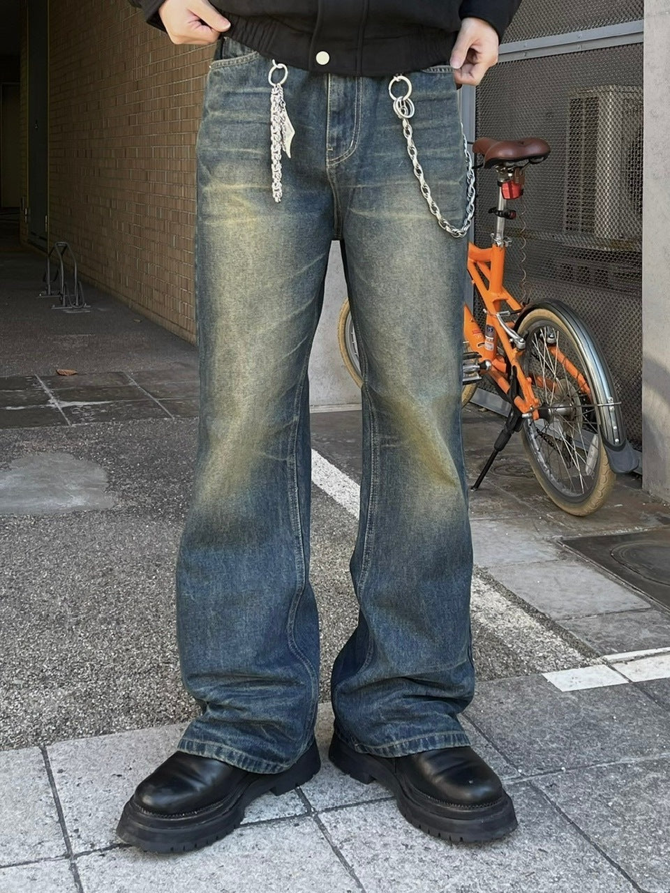 受注制【Chikashitsu +】phantom flare denim pants (2color) / 【チカシツプラス】フレアデニムパンツ