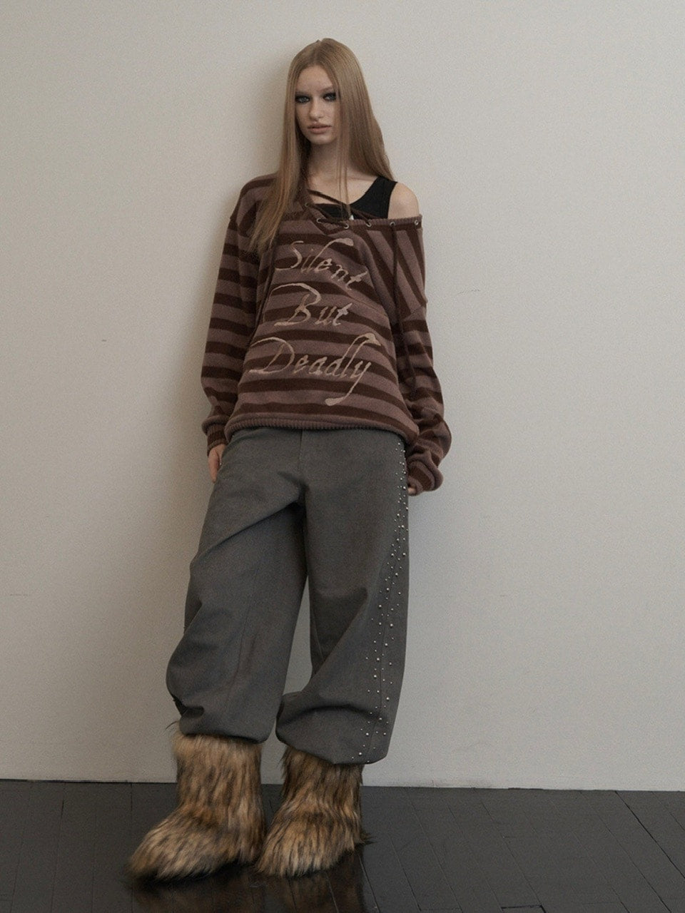 【SETUP-EXE】STRIPE V-NECK MTM / 【セットアップエグゼ】ストライプボーダーVネック長袖ニット