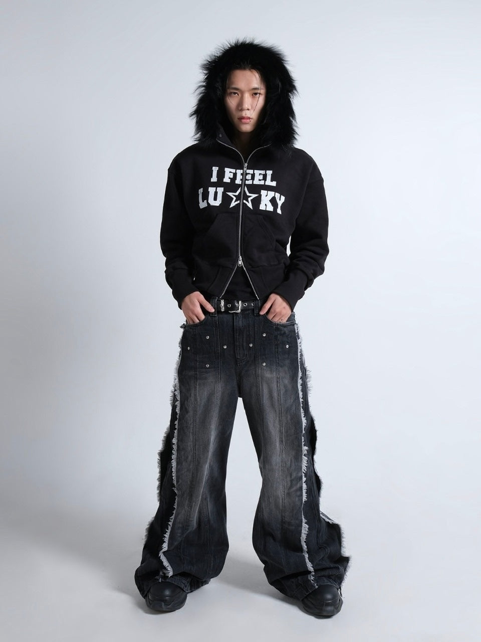 IFEELLUCKY】Lucky fur hood zip up – PRESSING WEB SHOP