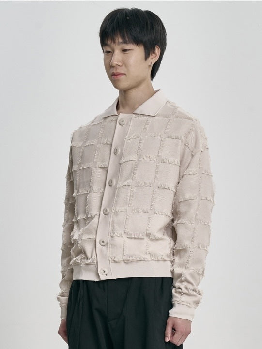 【AJOBYAJO】Fringe Check Cardigan