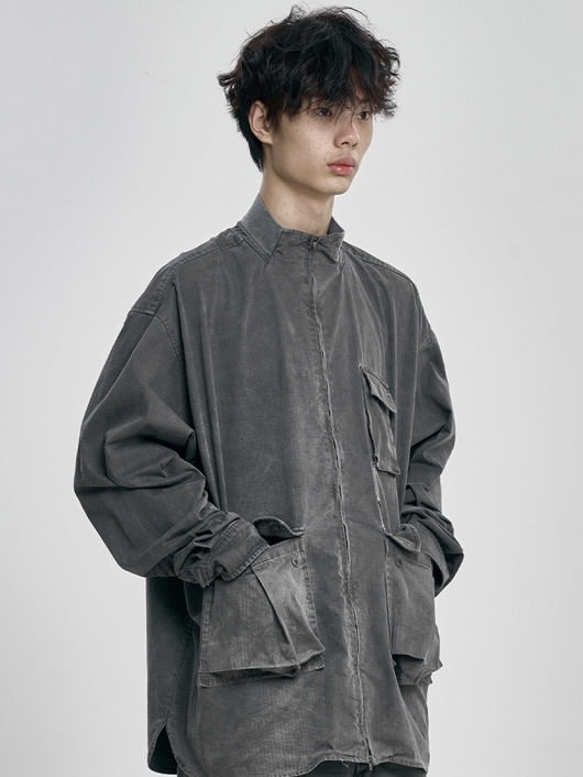 【AJOBYAJO】Ribstop Washed Cargo Shirt Jacket