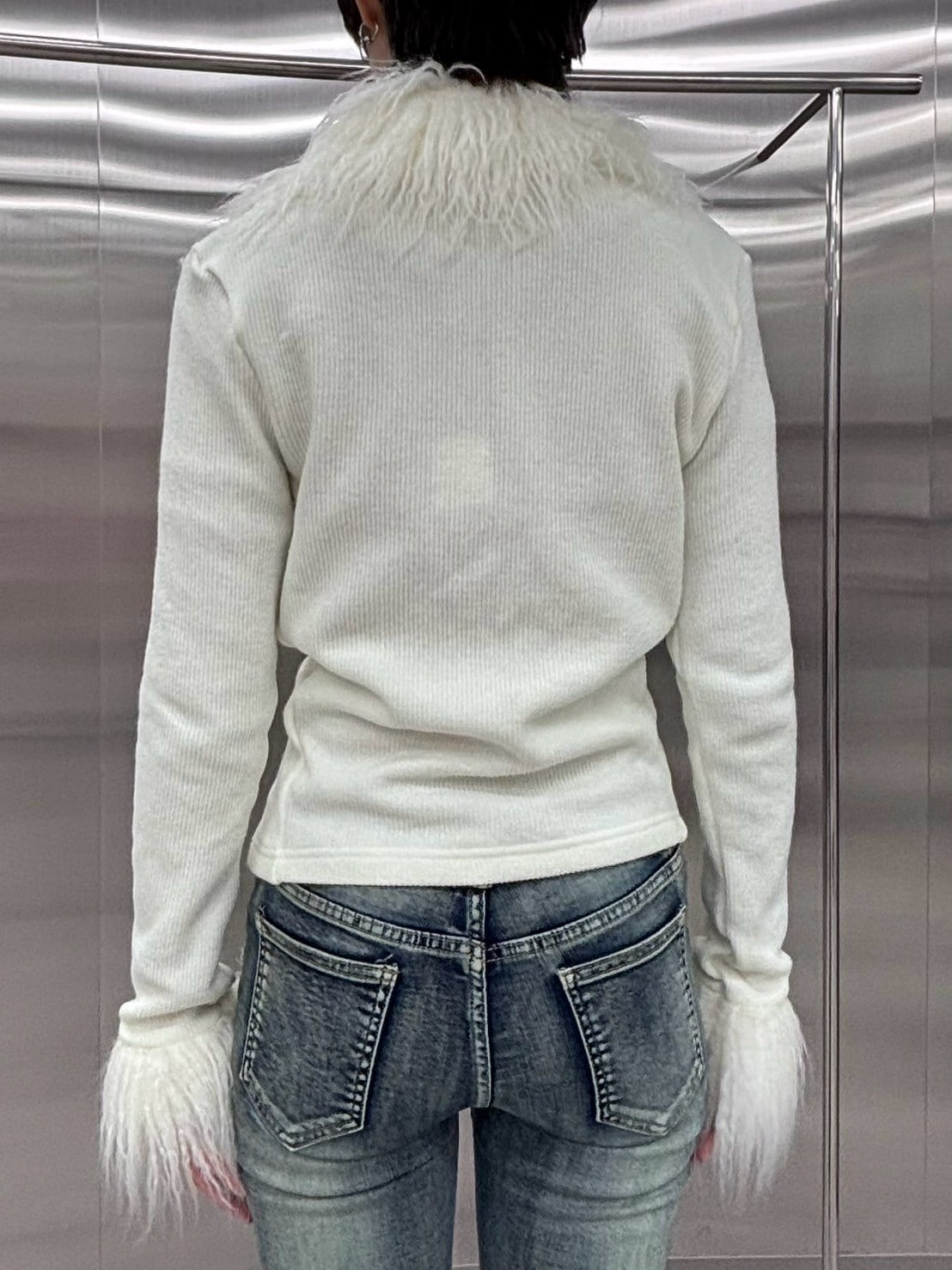 受注制【nmtc +】fur cardigan (4color) / 【エヌエムティーシープラス】ファー長袖カーディガン