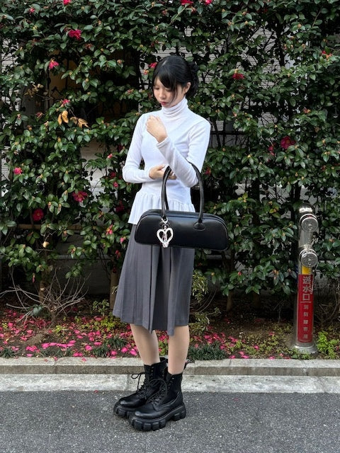 受注制【oaks】frill high neck long sleeve (2color)