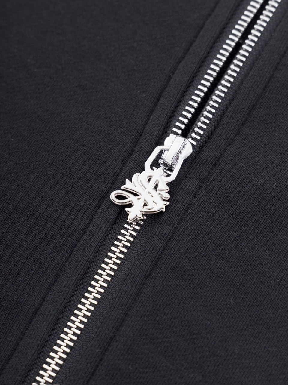 【SUPPLIER】2-Tone Rhinestone Cross Zip Hoodie
