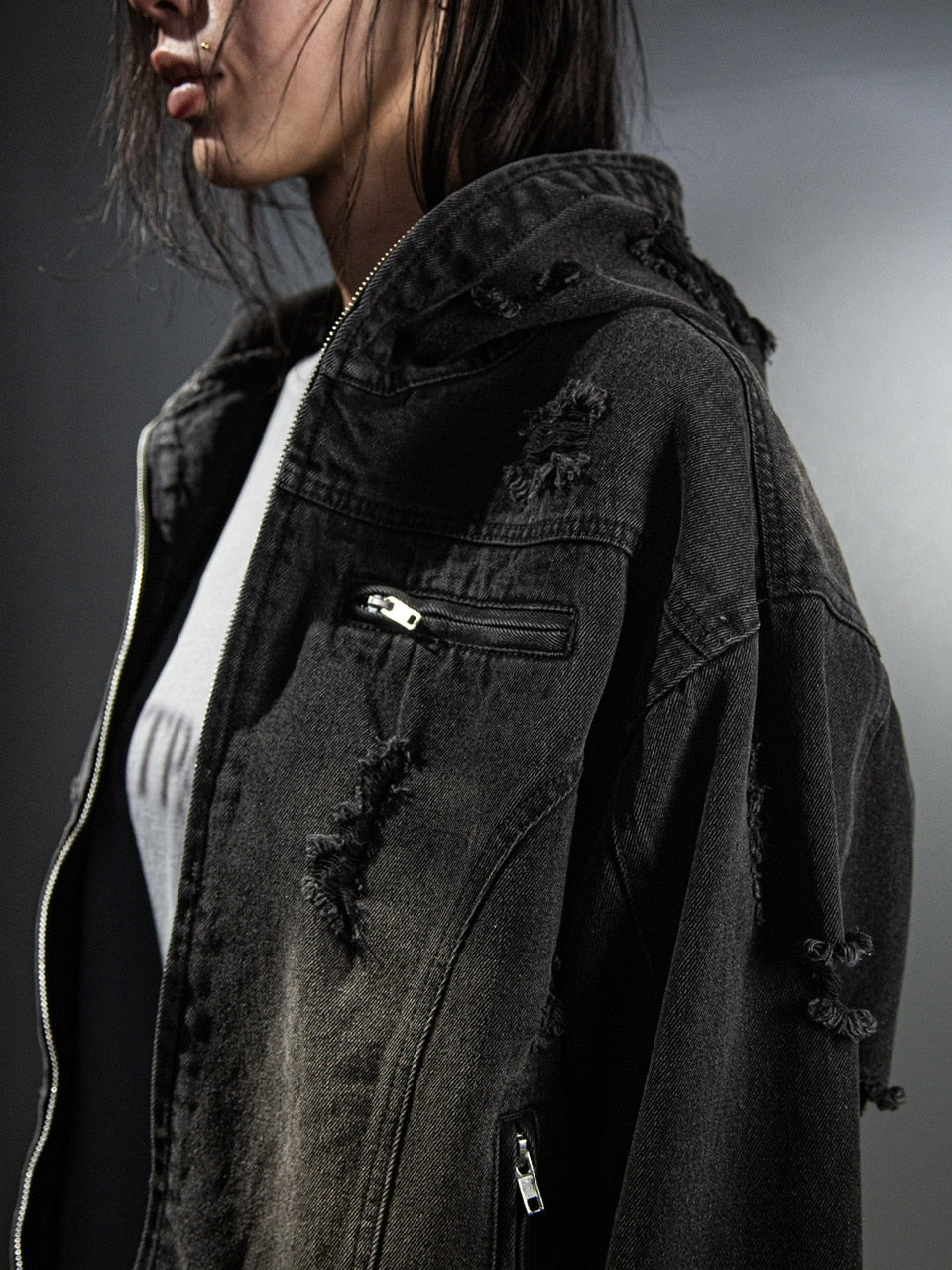 【DIG YOUR OWN GRAVE】DENIM HOOD JKT / 【ディグユアオウングレイブ】フード長袖デニムジャケット