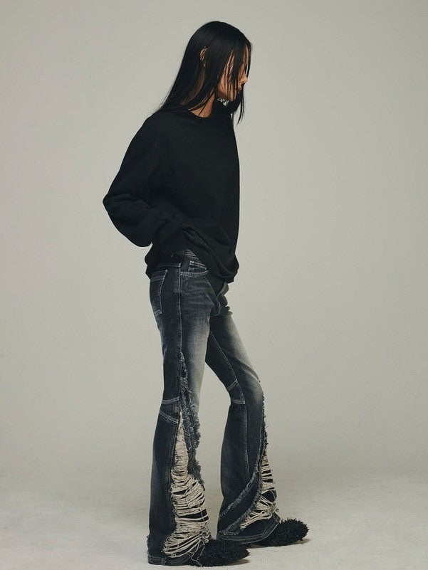 【BLR BLUER】DESTROYED BACK GRADATION WASHING LONG SLEEVE