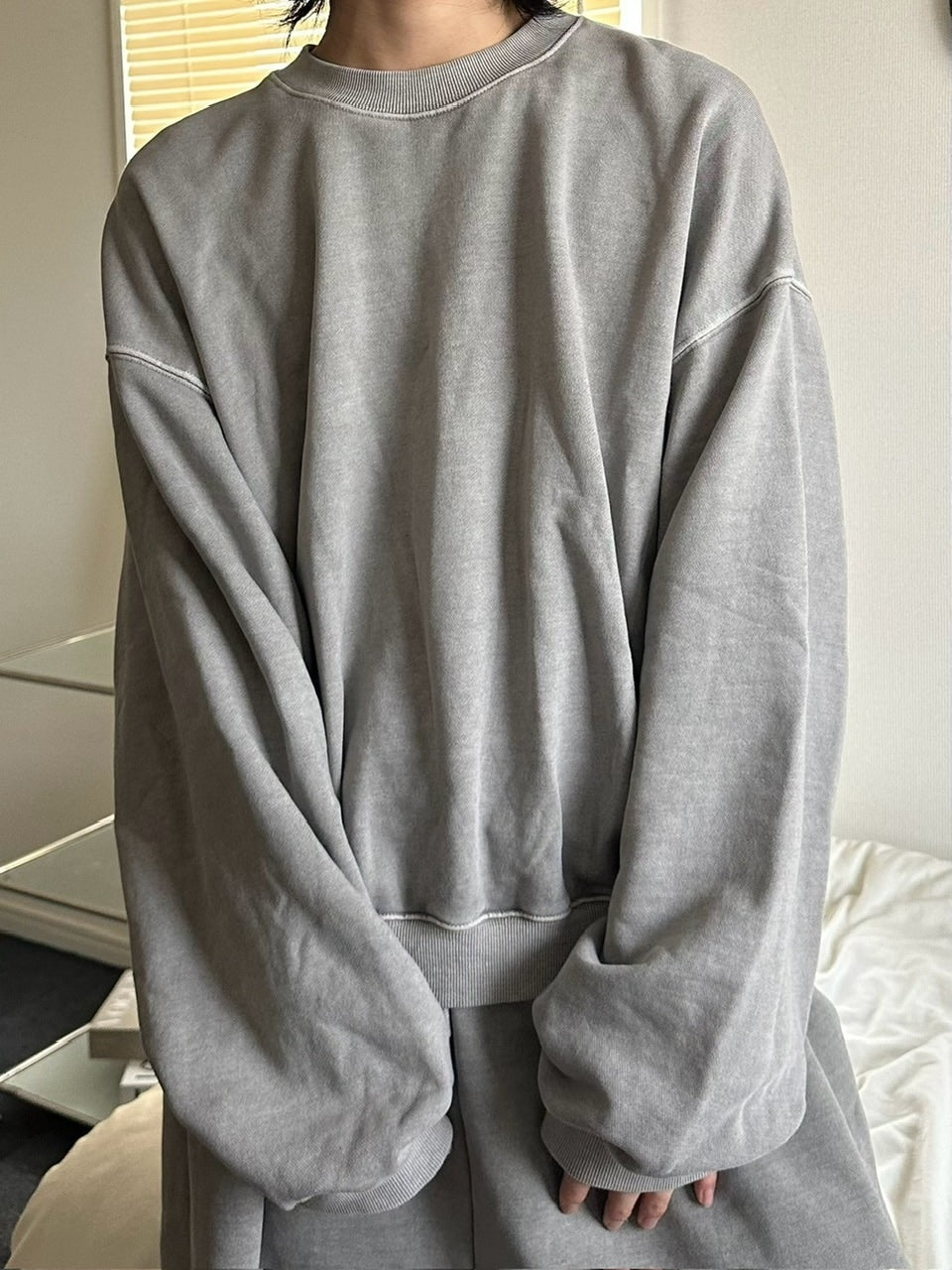 受注制【LUV CODE】pigment sweat shirt (2color)