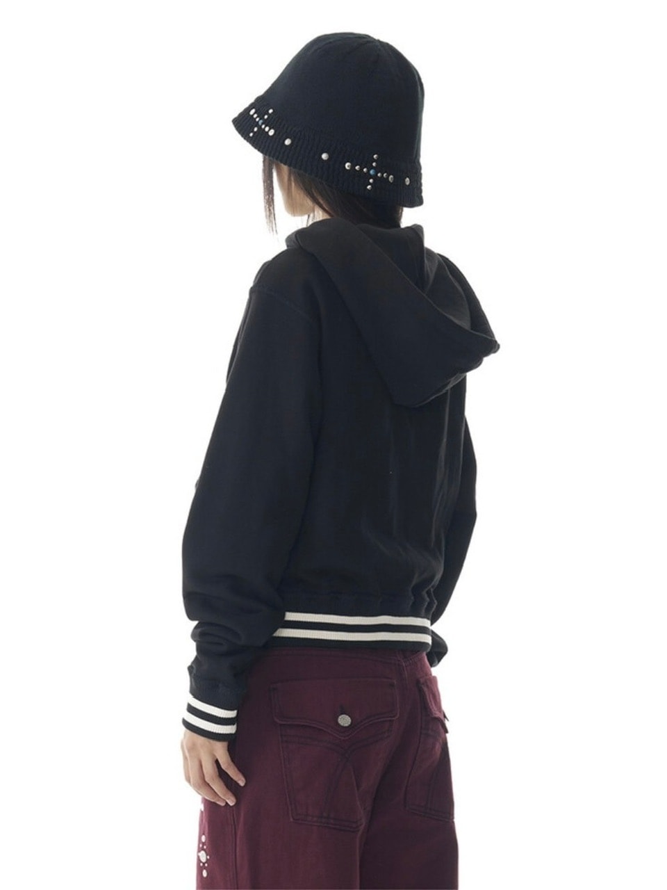 【AAKAM】Cracked Sun Zip-Up Hoodie