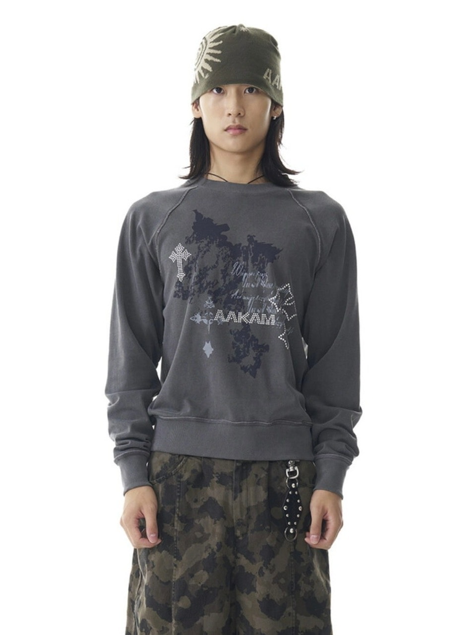 【AAKAM】Cross Studded Sweatshirts