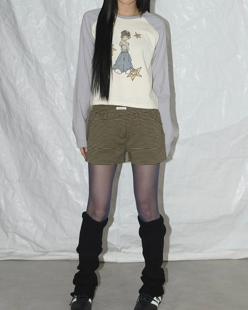 【FANCY CLUB】FY STRIPE MICRO SHORT PANTS