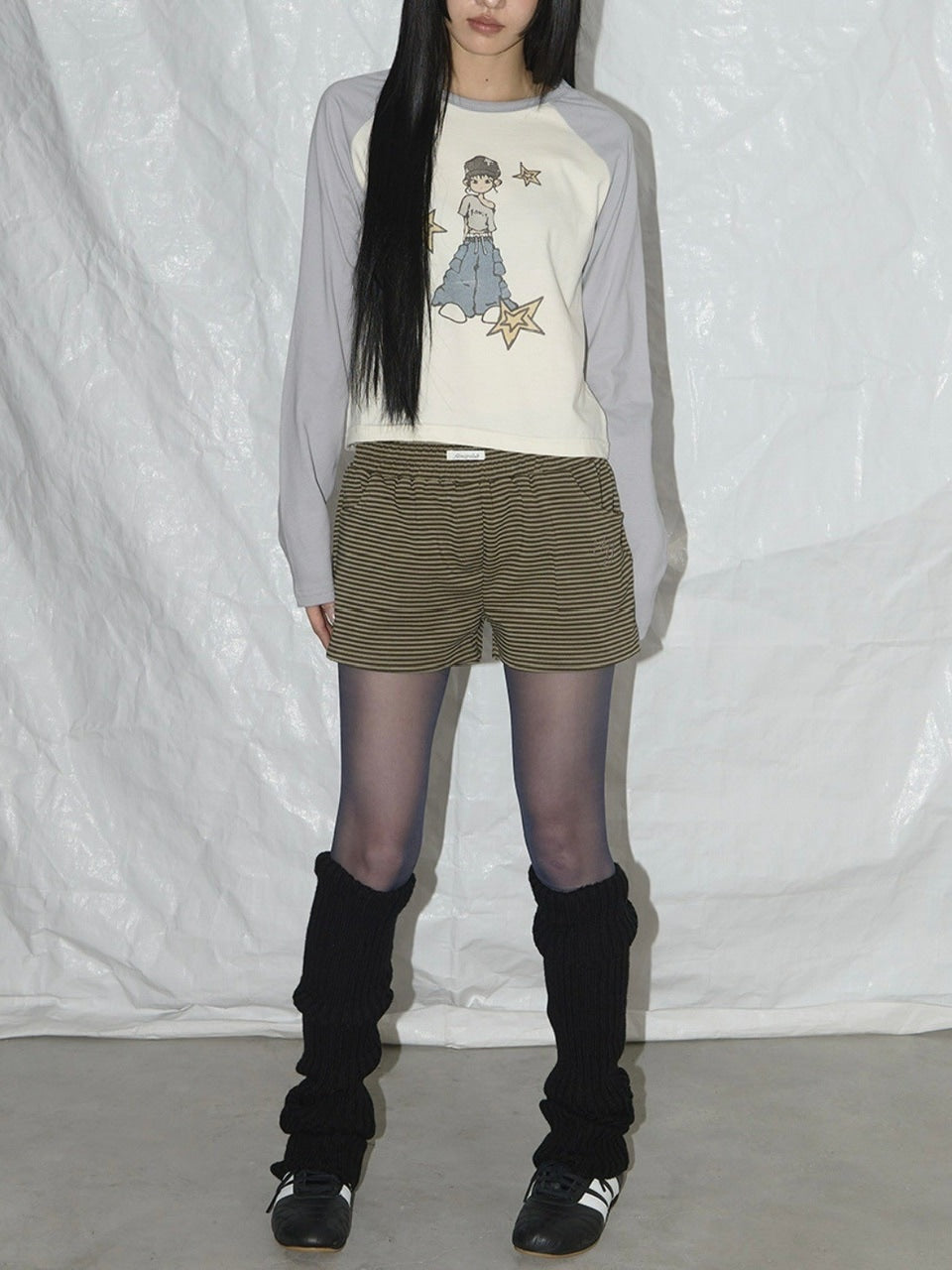 【FANCY CLUB】FY STRIPE MICRO SHORT PANTS