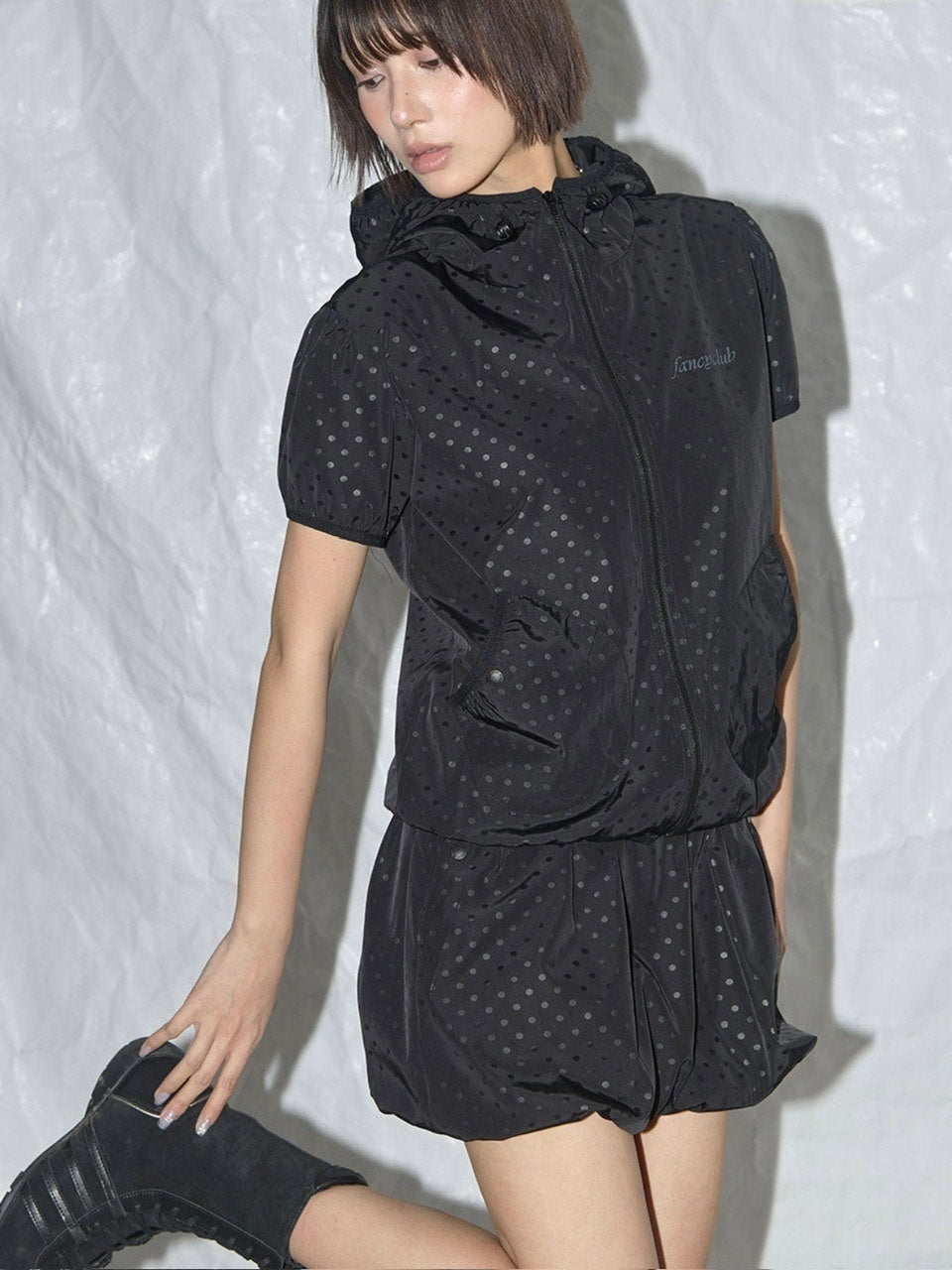 【FANCY CLUB】DOT NYLON BALLOON SKIRT