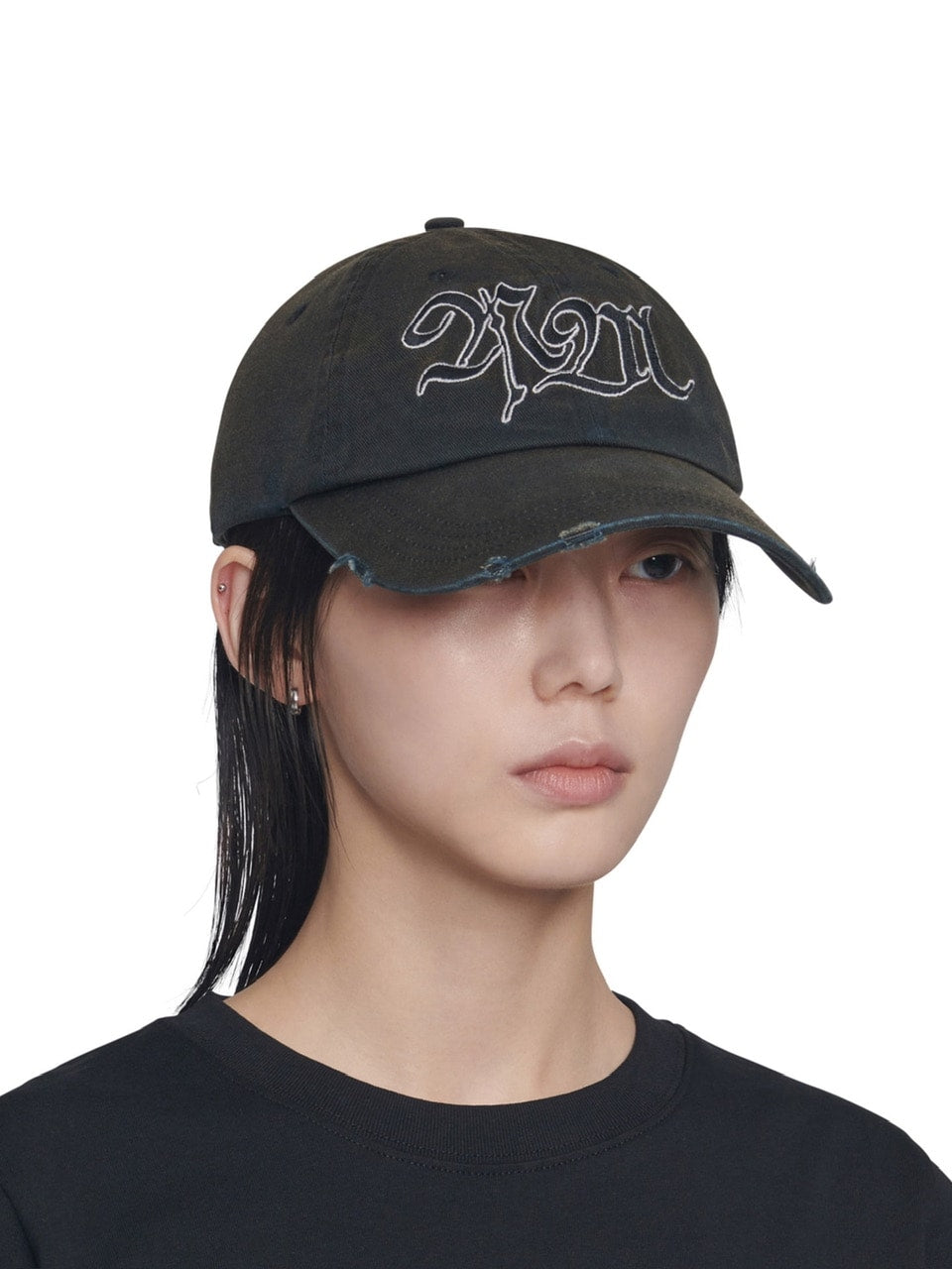 【NOMANUAL】BLEACHED NM LOGO BALL CAP