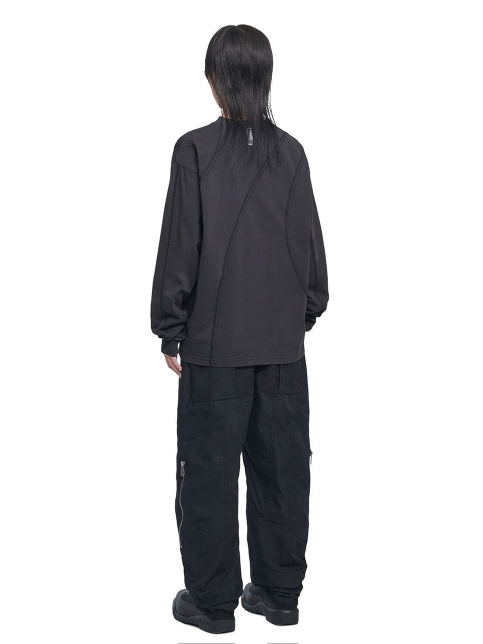 【NOMANUAL】OVERDYED CUTTING LONG SLEEVE TEE