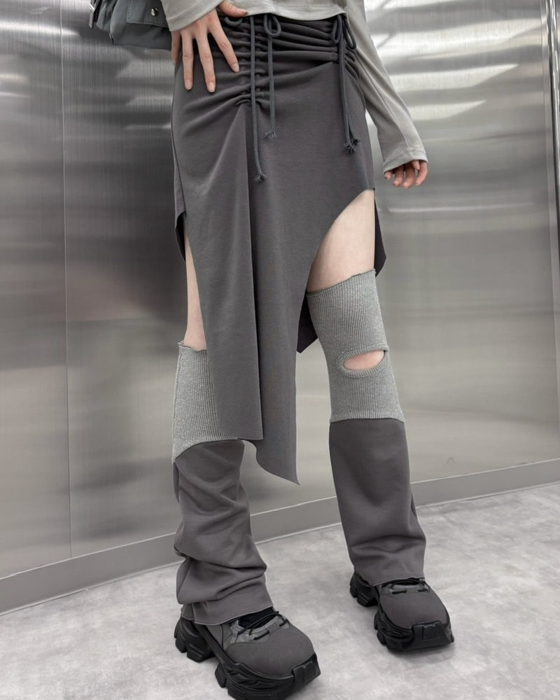 受注制【nmtc +】slit gather long skirt (2color)