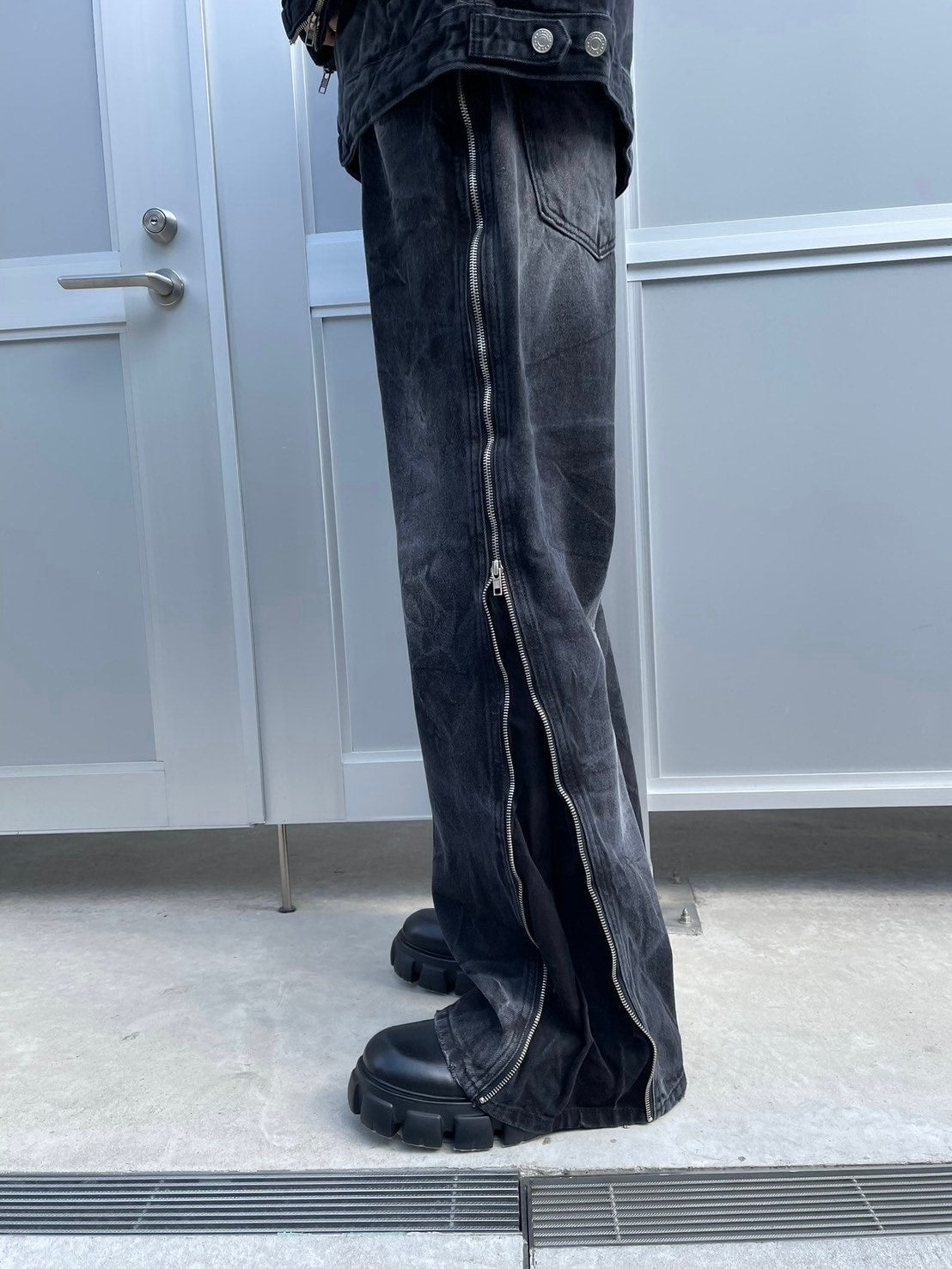 受注制【nmtc +】side zip denim pants