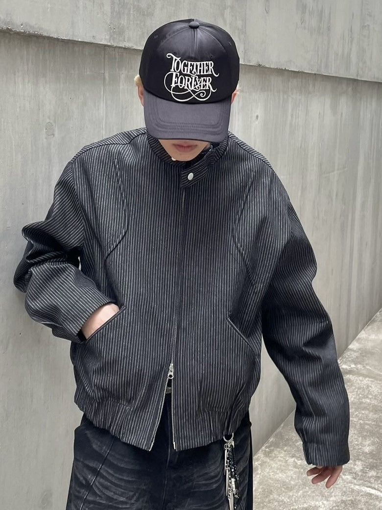 受注制【nmtc +】pin stripe denim jacket