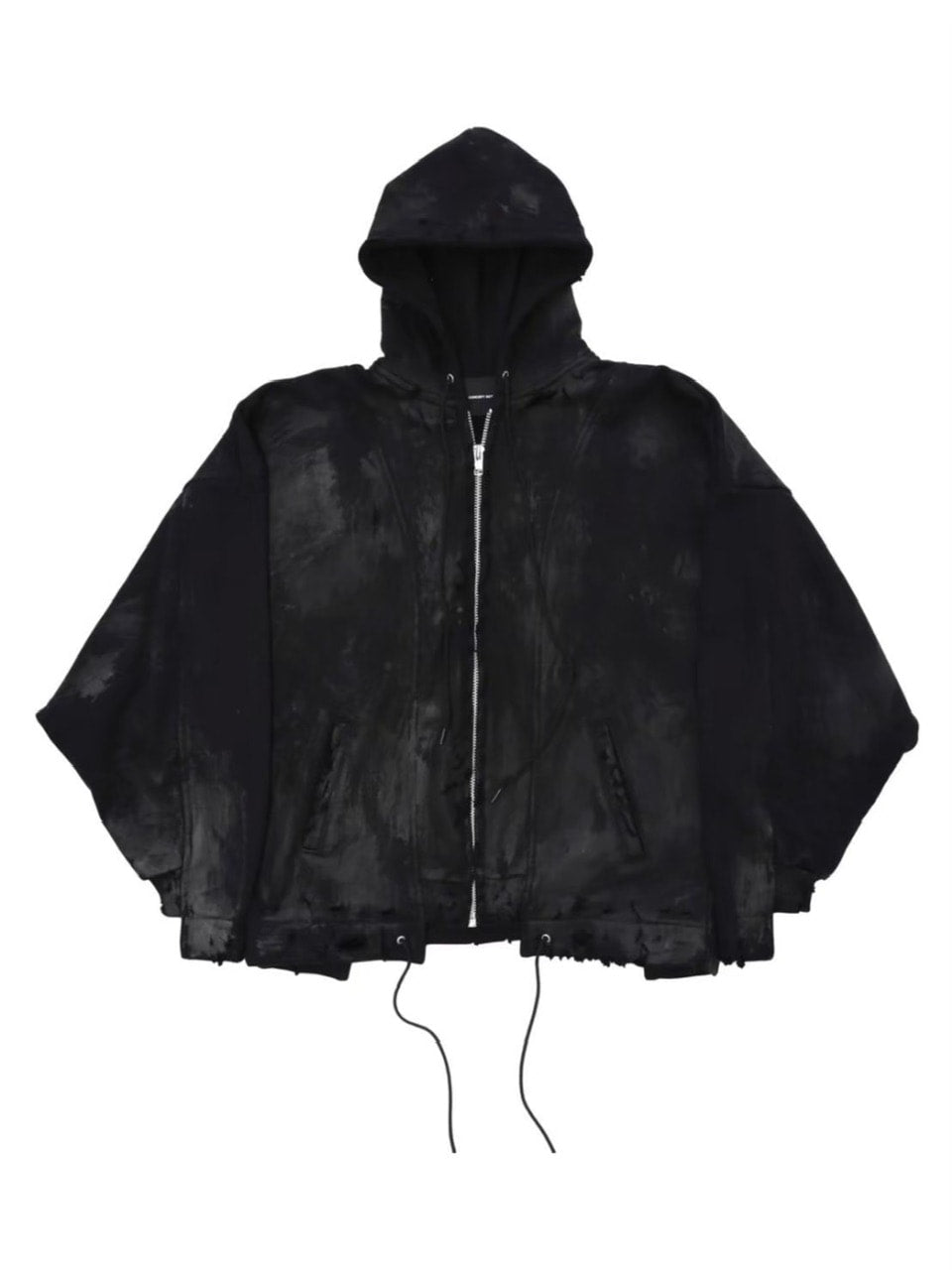 【CONCEPT NOTHING】AB INFERNO DESTROYED BLACK ZIPPER HOODIE