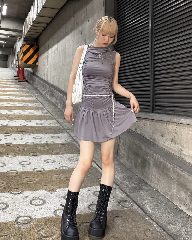 受注制【Never mind the XU】leather waist chain (2color)