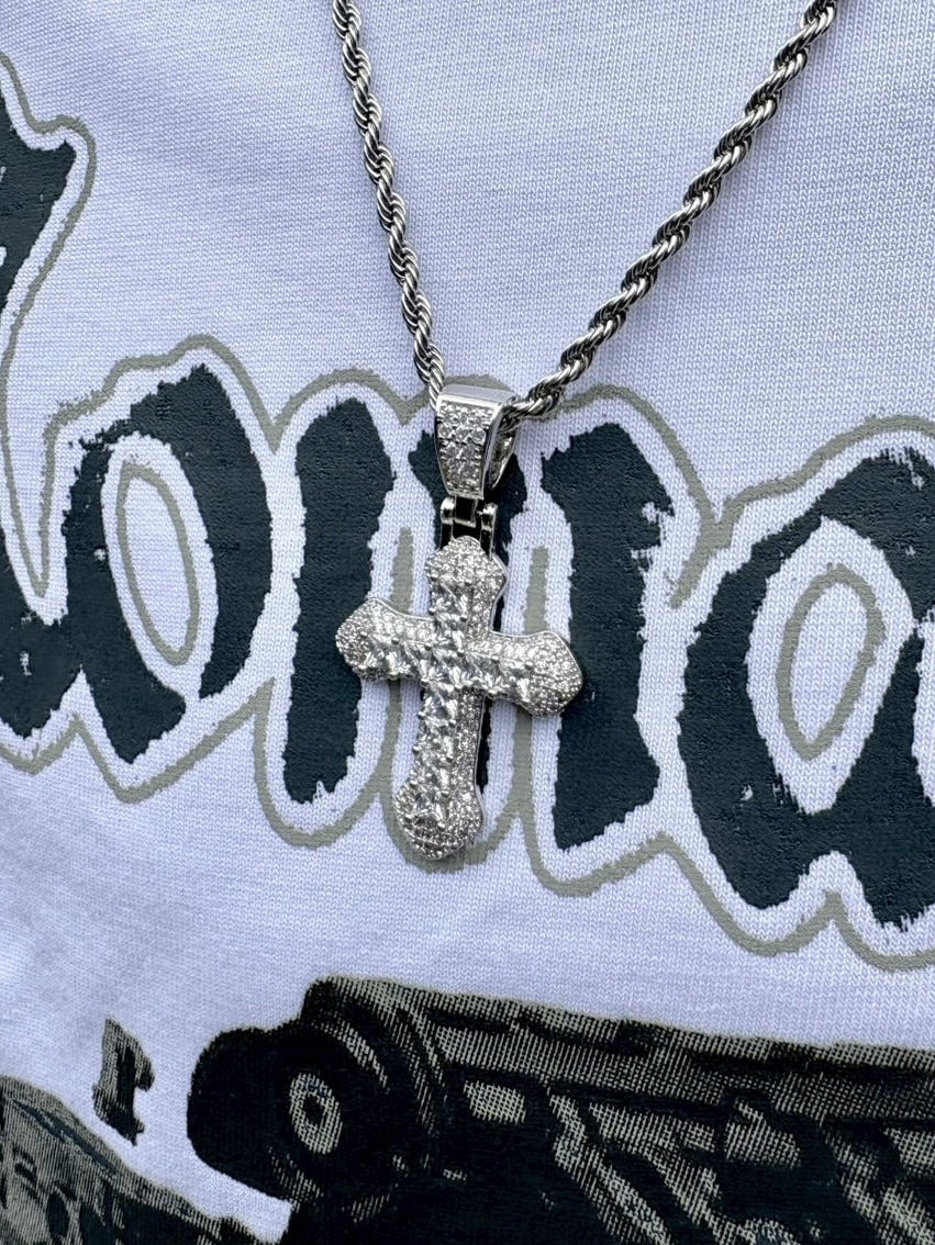受注制【nmtc+】zirconia cross necklace (2color) – PRESSING WEB SHOP