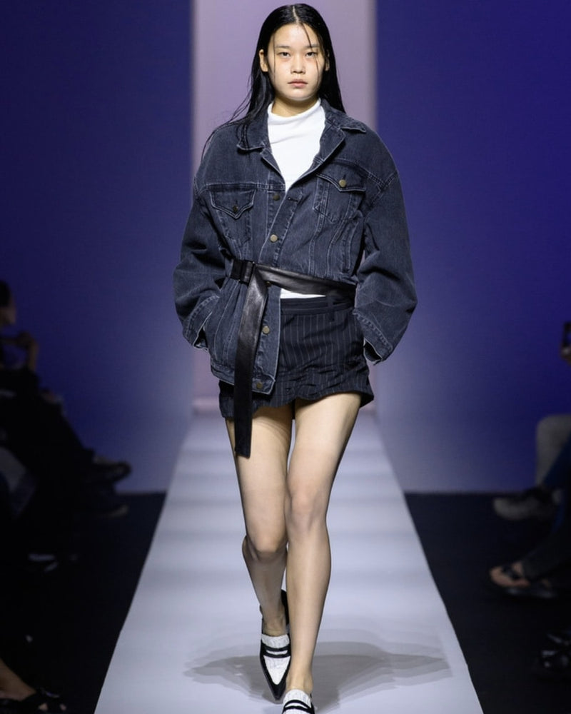 【YOUSER】Denim jacket with Belt Detail