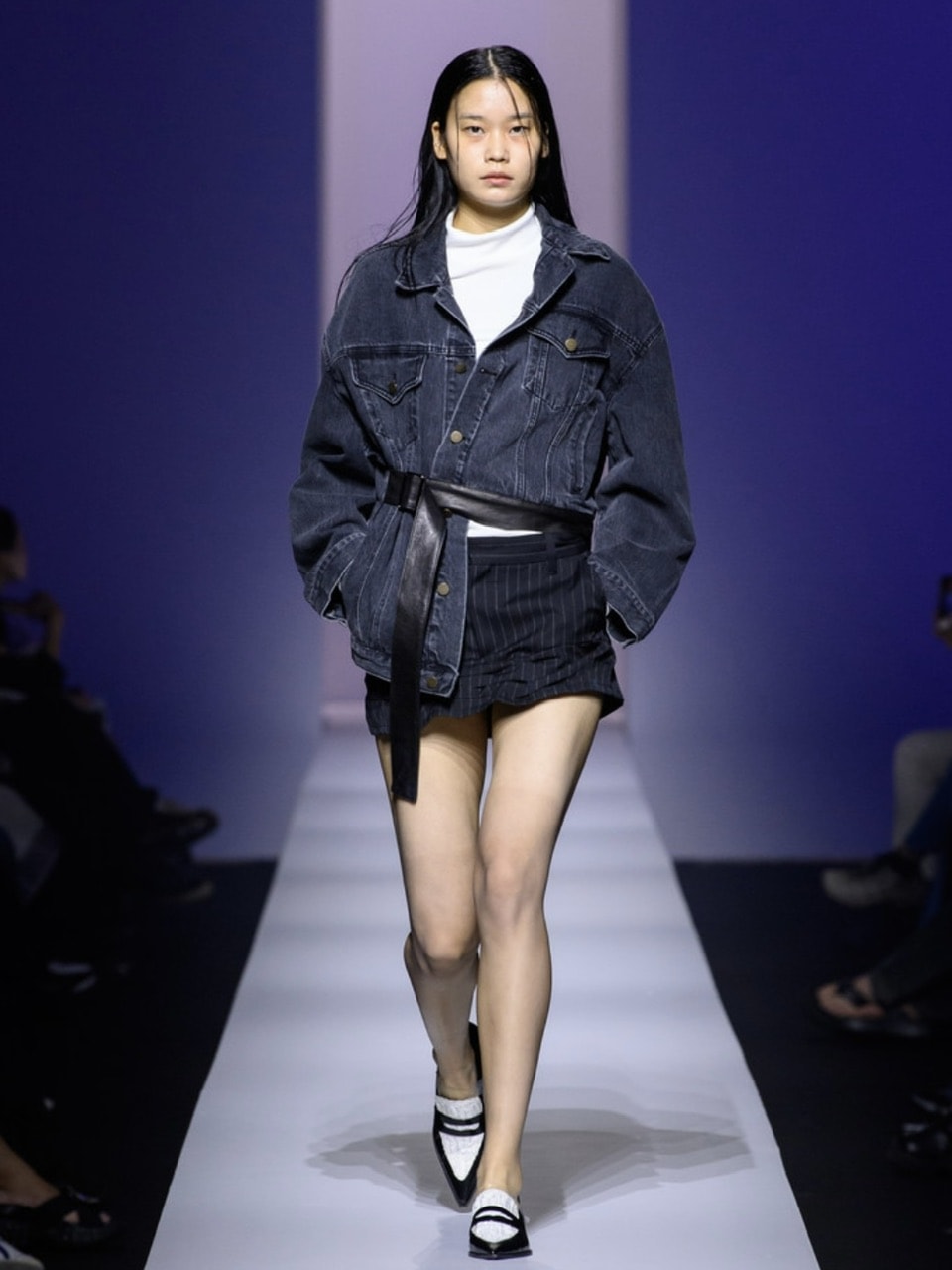 【YOUSER】Denim jacket with Belt Detail