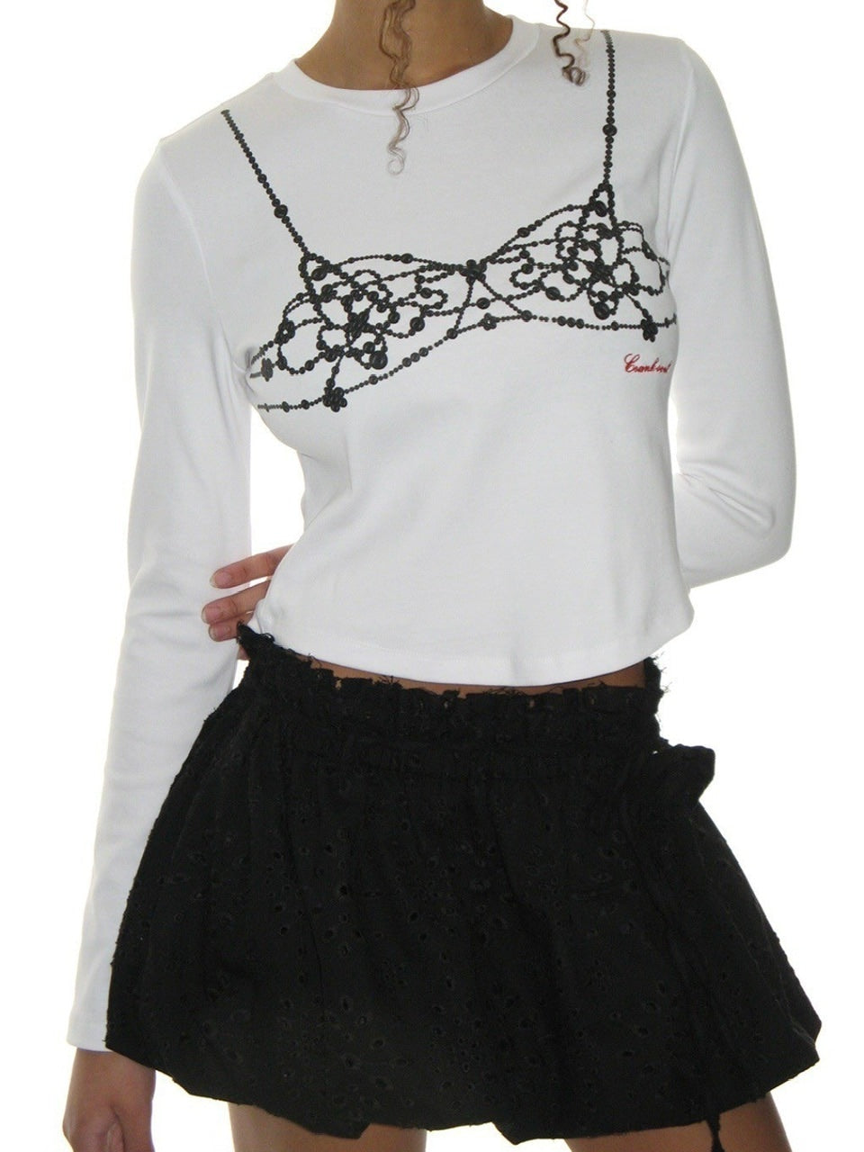 【CRANK】PEARL BUSTIER PRINTING TOP