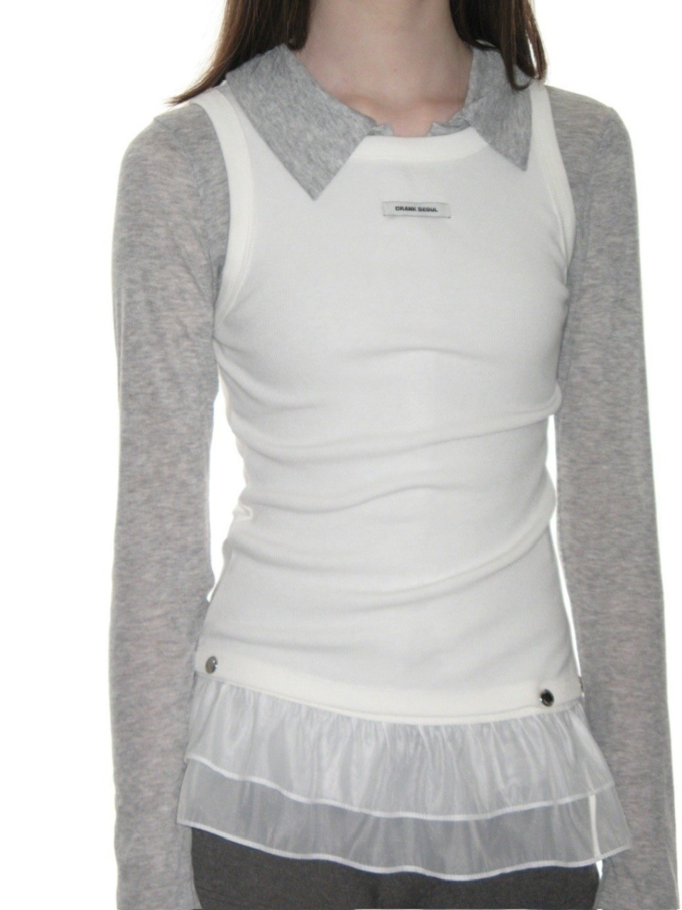 【CRANK】FRILL SNAP SLEEVELESS