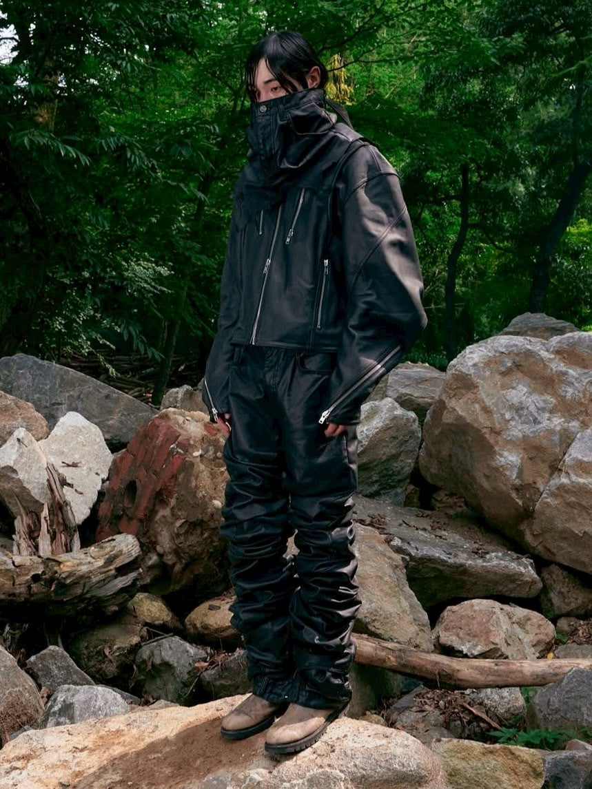 【SURGERY】surgery long length double jeans (coated black)