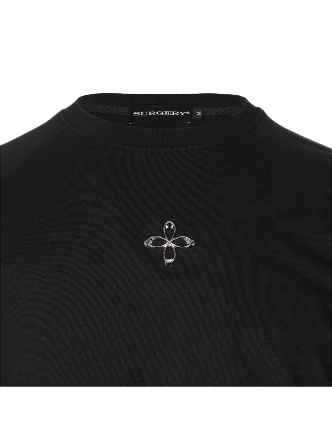 【SURGERY】unbalance metal clover logo slim T-shirts